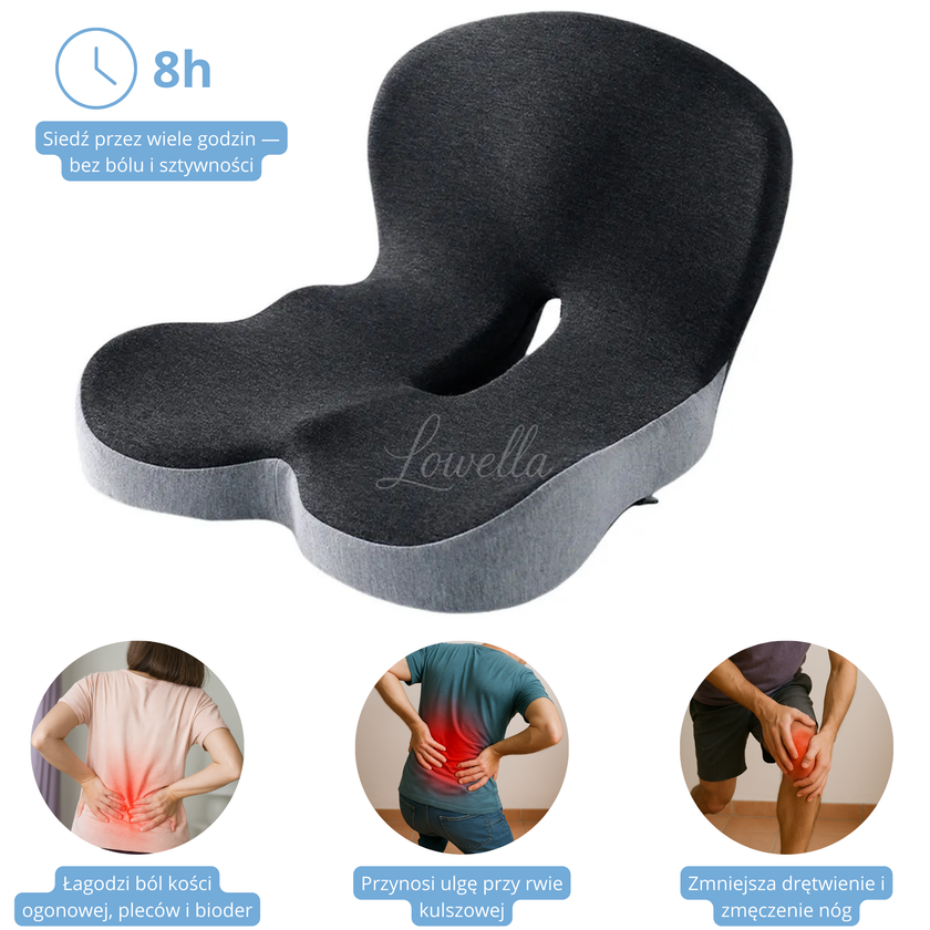 SpineLuxe Support™ - podparcie pleców i miednicy do pracy, jazdy i relaksu