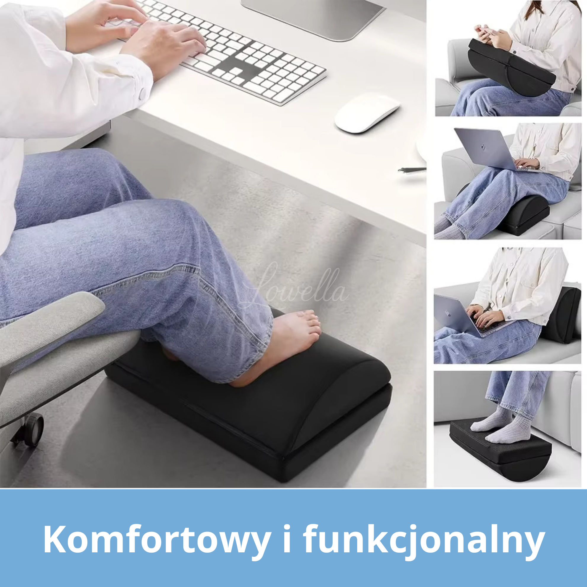 ComfortStep™ Ergonomiczny podnóżek z regulacją wysokości – ulga dla nóg, kolan i pleców