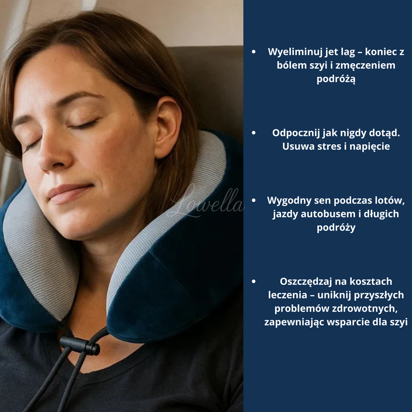 TravelNeck Air™ - Poduszka podróżna na szyję z pianki memory