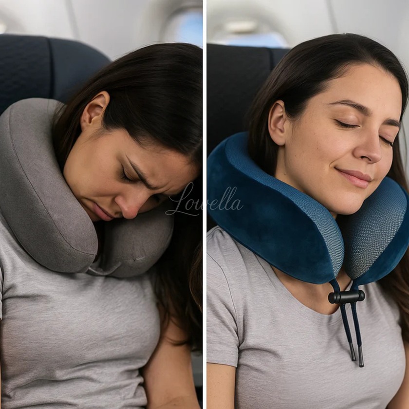 TravelNeck Air™ - Poduszka podróżna na szyję z pianki memory