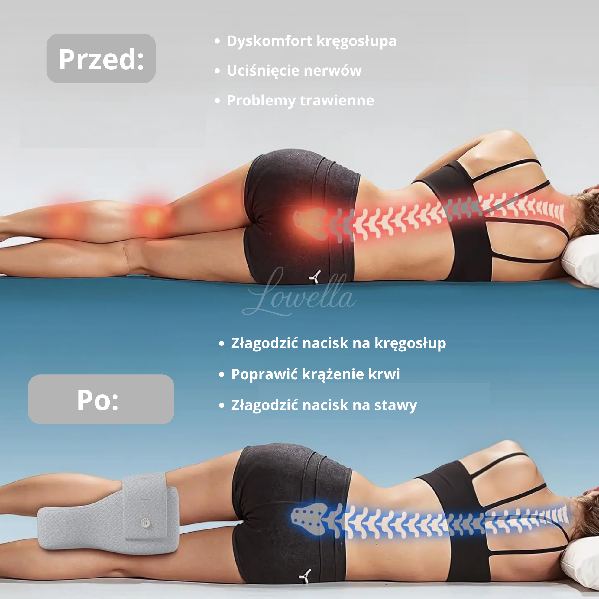 Knee+™  Ortopedyczna poduszka pod kolana z pianki memory